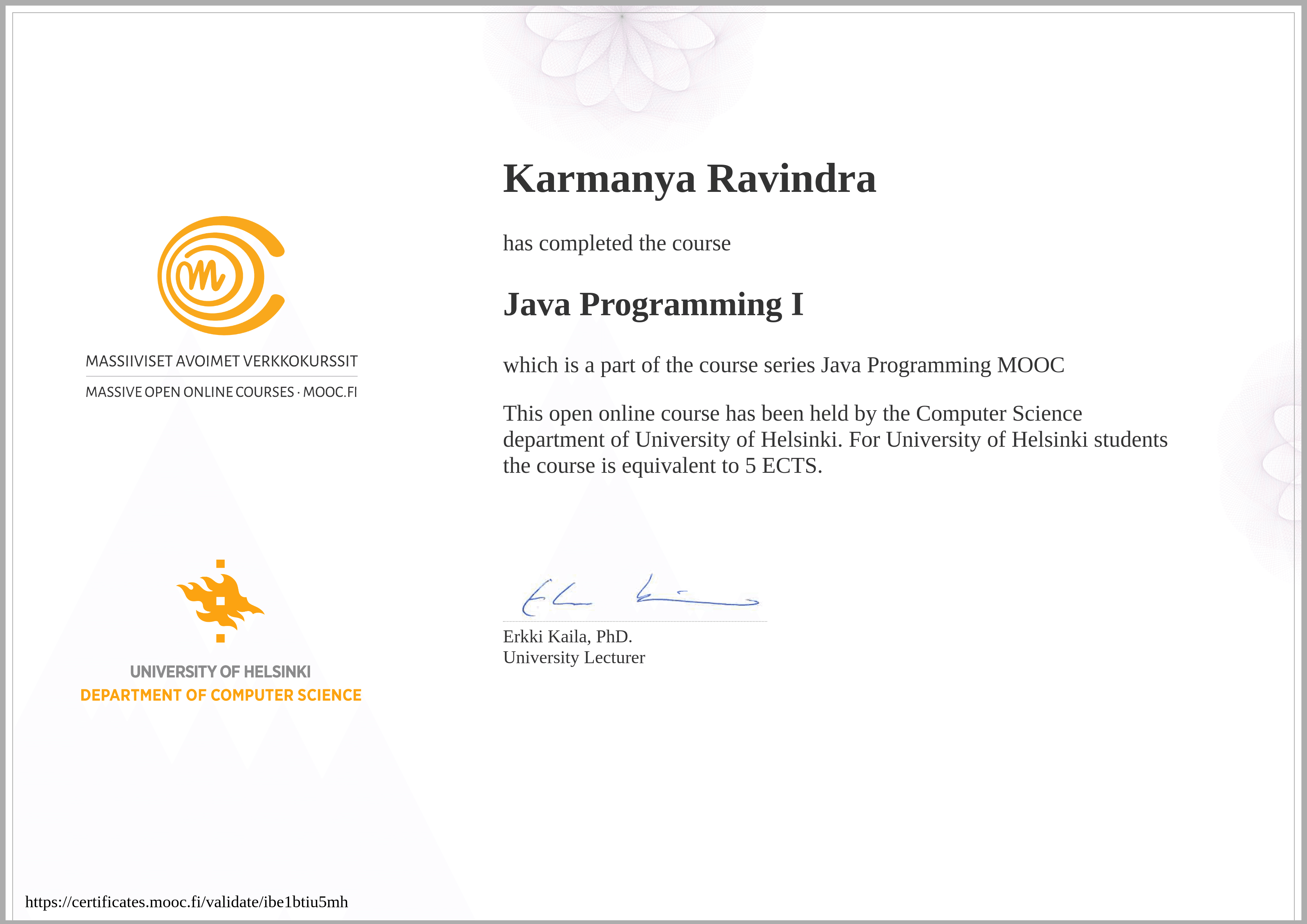 Java Programming I